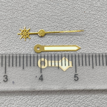 Green Luminous Golden Trim 3 Pins Watch Hands for NH36 NH35 7S26 Movement