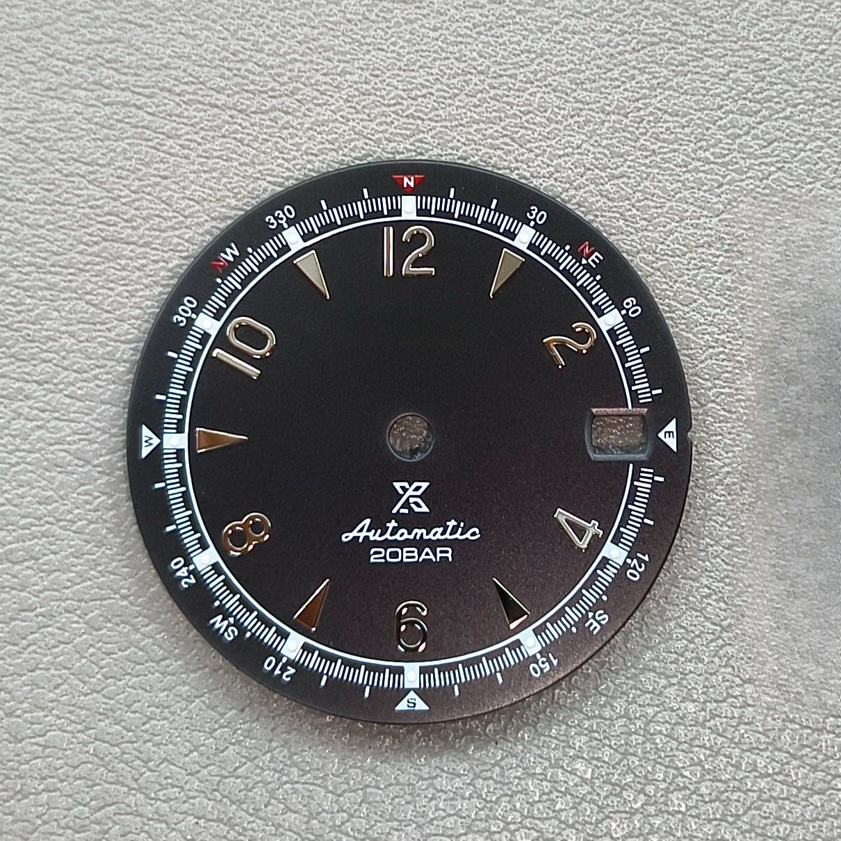 28.5mm Green Lume Black Modified Watch Dial For NH35 NH36 Silver Nail