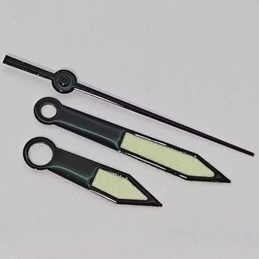 Black Trim Green Lume Hands Set for ETA 2824 2836 NH35 NH36 Miyota 8215 8205