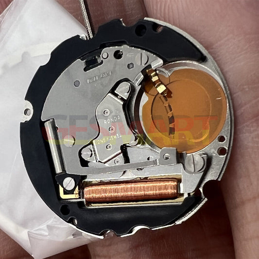 Ronda 705 quartz watch movement with date display at 6 o'clock for repairs and replacements