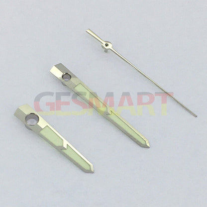 Green luminous watch hands for China Made 8215/2813 Miyota 8N24 movement, improving nighttime readability.