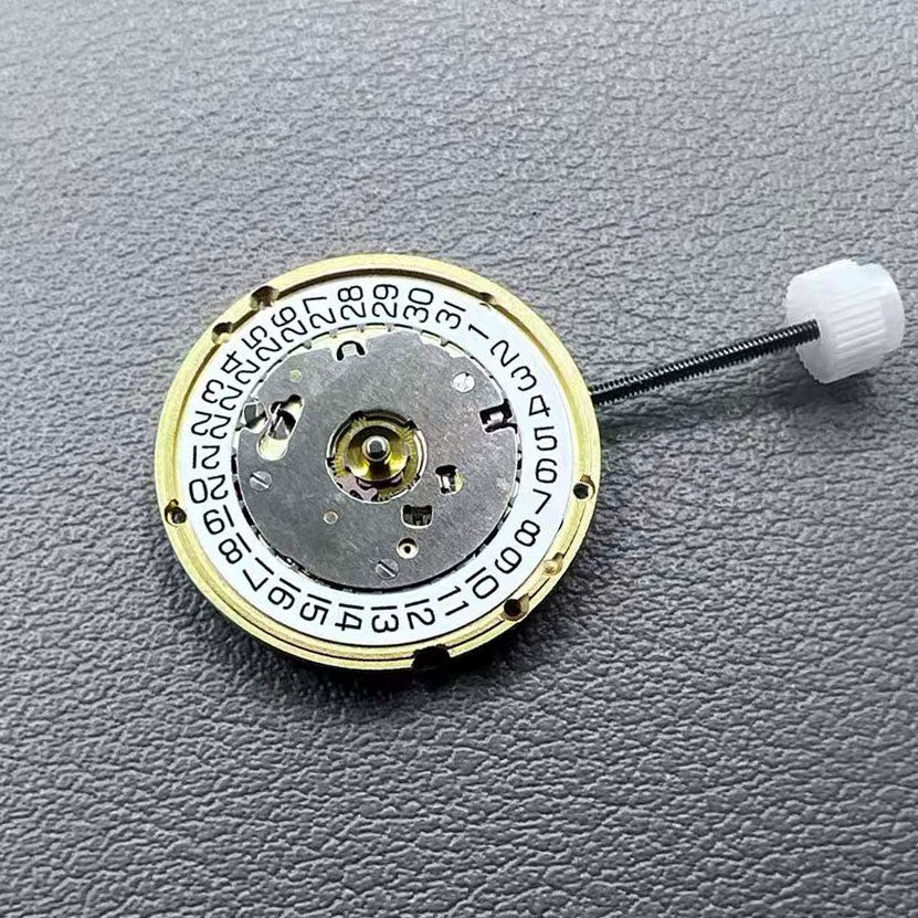 Swiss ETA E61.041 quartz watch movement by ETA with date indicator at 3 o'clock, precise timekeeping replacement.