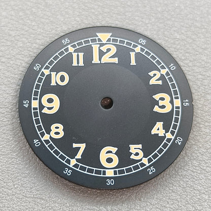 30mm Black Numberal No Lume Watch Dial Fit for NH35 NH36 8215 2813 Movement