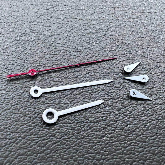 2 Sets White Pointed Red Second Hand Watch Hands for Miyota OS10 OS20 OS60 OS80