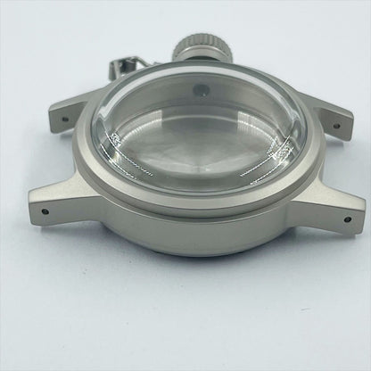 Matted silver 28.5mm kettle watch crown, vintage style case for NH35 NH36 movements.