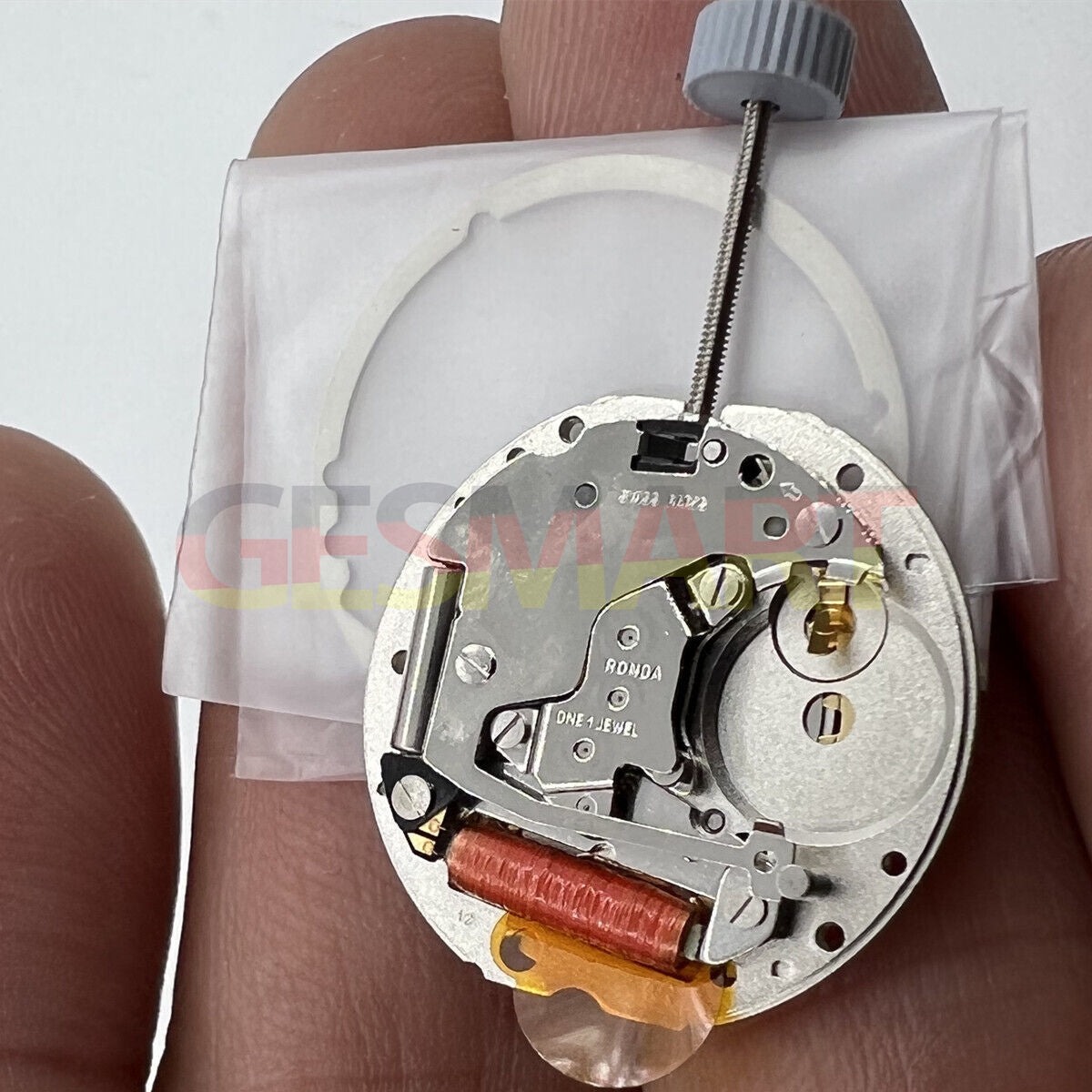 Swiss RONDA 785 golden silver quartz watch movement with calendar, precise and reliable timekeeping by RONDA.