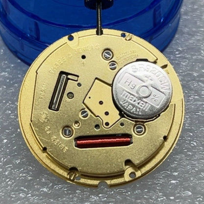Close-up of Swiss Made ETA F06.111 quartz watch movement with date display at 6, ideal for repairs.