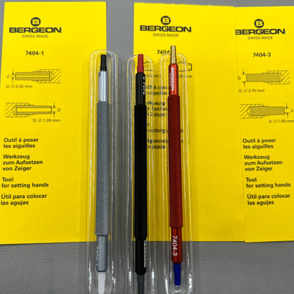 Bergeon Swiss Uhrzeiger Werkzeugset Modell 7404 mit 3 Teilen