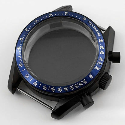 PVD Black 40mm Men's Watches Metal Watch Case For VK63 VK64 for 20mm Strap