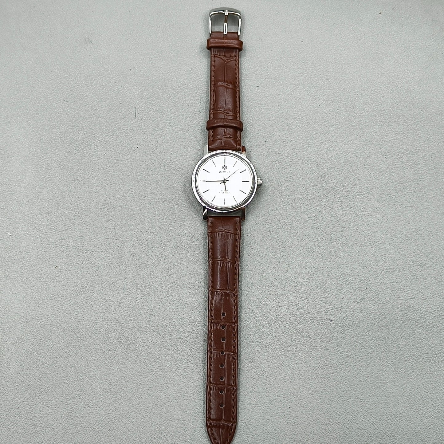 37mm China Baihua Silver Dial Shock-Resistant Manual Mechanical Watch 19 Jews