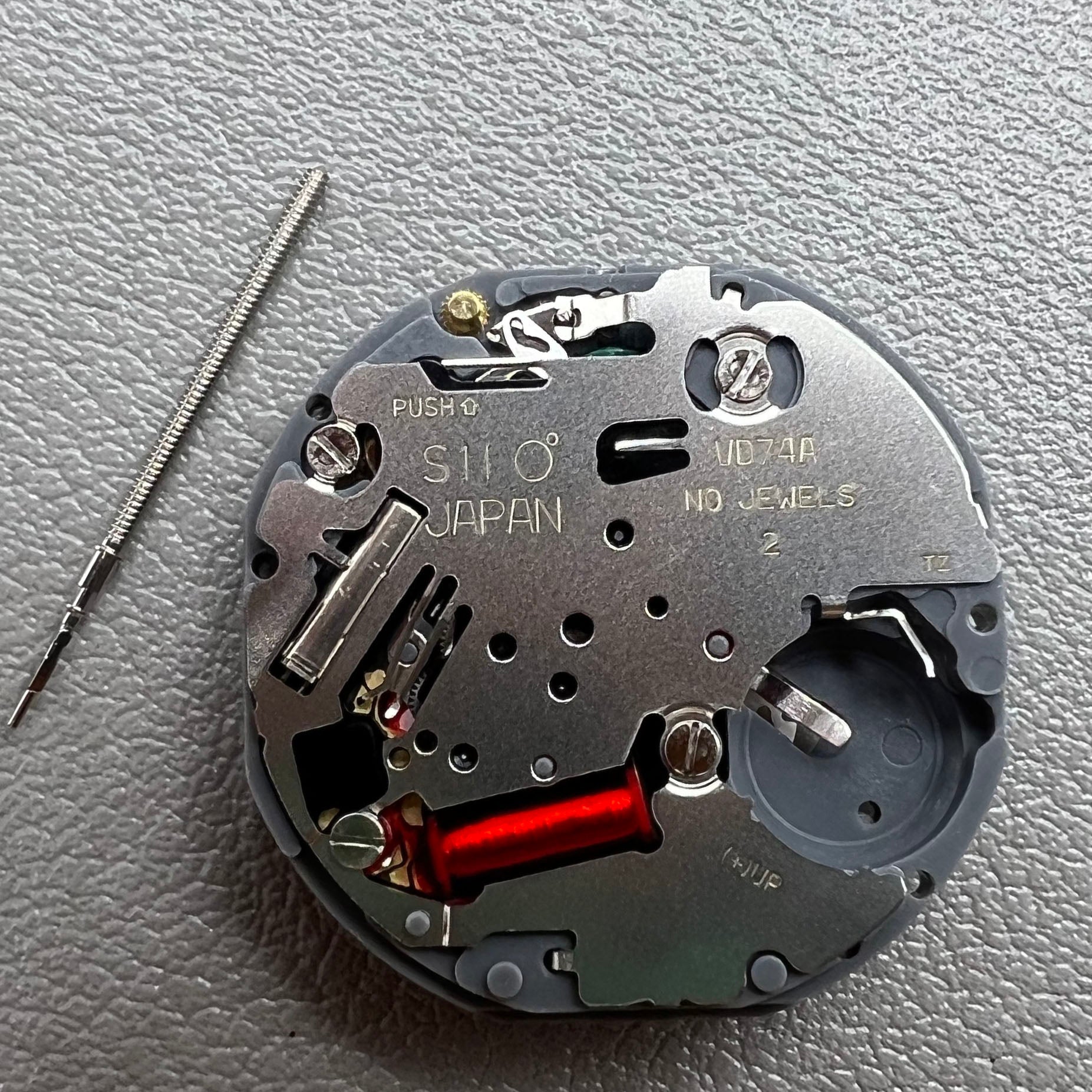 Japan Hattori Epson VD74A quartz watch movement with precision timekeeping for watch accessories.