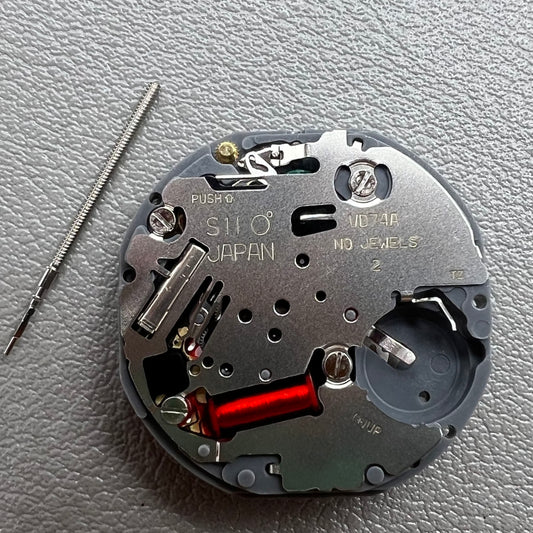 Japan Hattori Epson VD74A quartz watch movement with precision timekeeping for watch accessories.