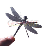 Alloy Silver/Golden Little Dragonfly Trinket Hand Carved Model Figurines