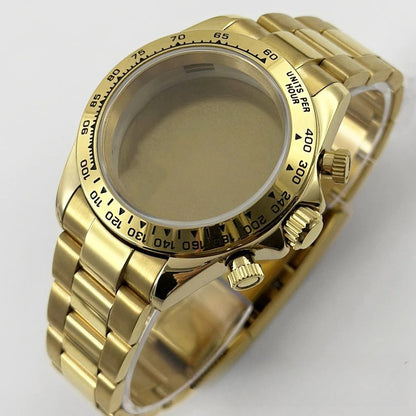 Daytona 40mm Sapphire Glass Watch Case Ceramic Bezel Men's for VK63 VK63A VK64