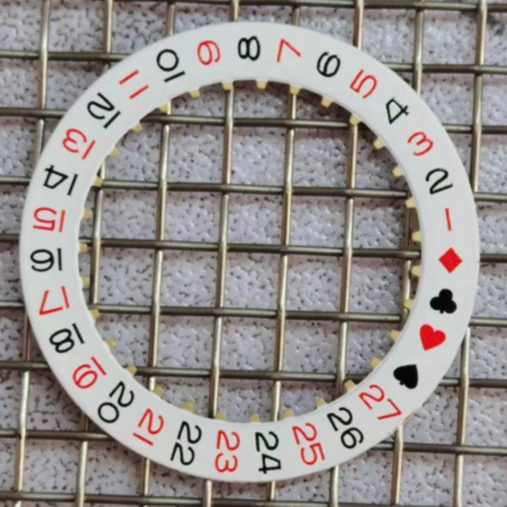 Poker-themed red odd date disk for ETA2824 movement, datewheel by Datejust, precise watch accessory.
