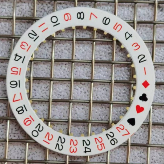 Poker-themed red odd date disk for ETA2824 movement, datewheel by Datejust, precise watch accessory.
