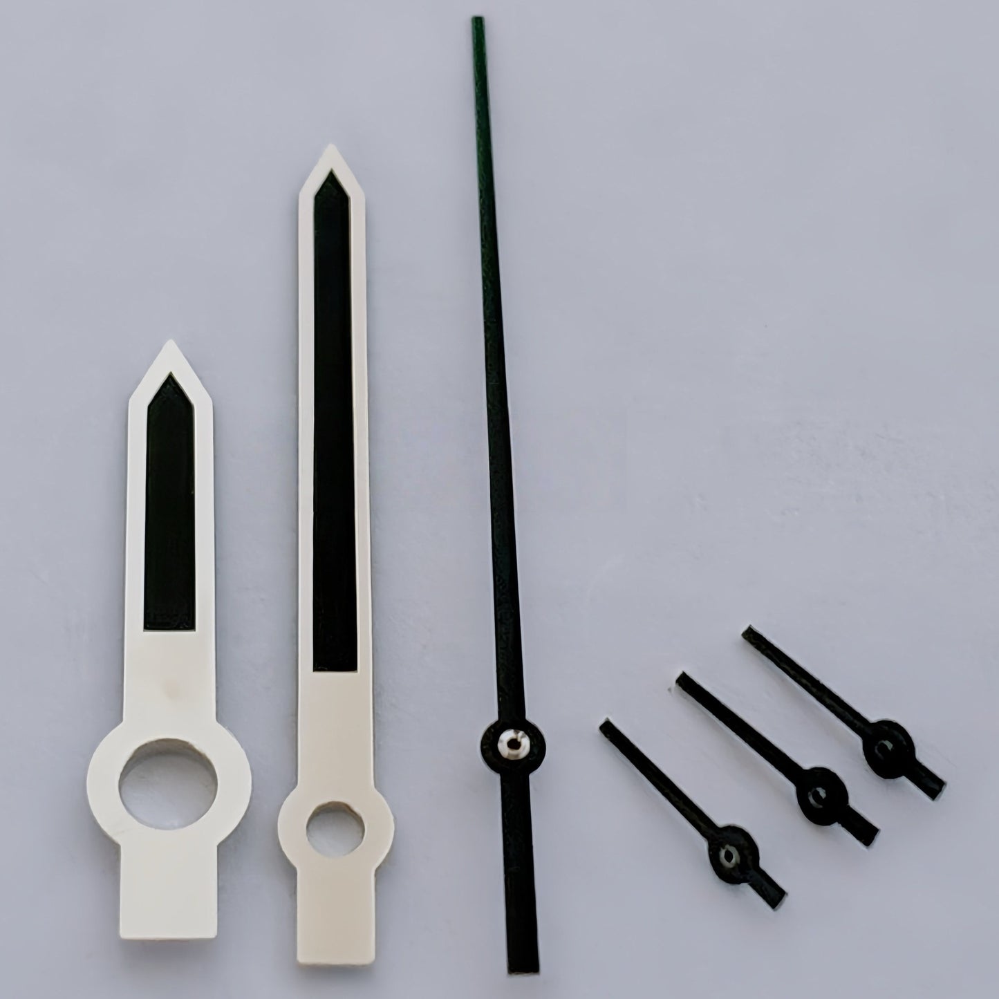 Silver trim black painted watch hands for ETA/Dandong 7750 movement, precise fit and durable design by M005 brand.