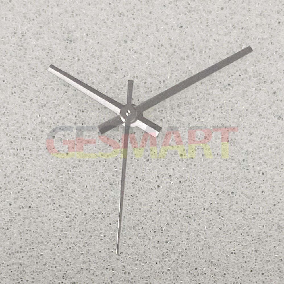 Long silver watch hands with black trim for NH35/NH36/4R/7S movements, ensuring precise timekeeping.
