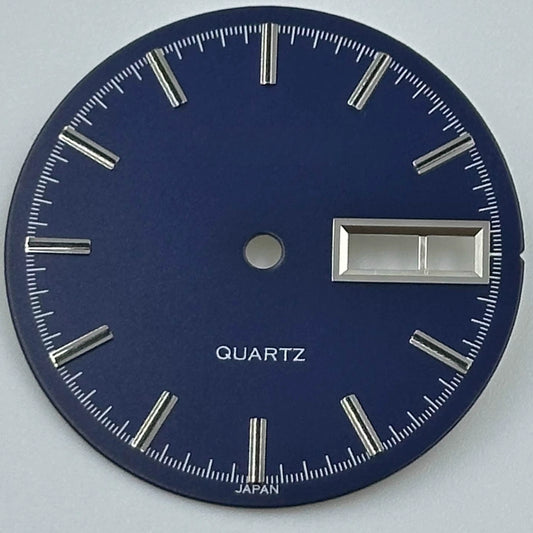 Blue 28.5mm Datejust dial with silver nails, no lume, compatible with 2305 movement.