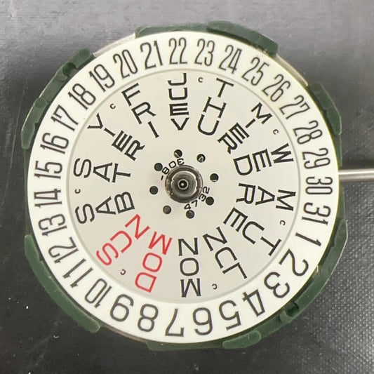 Miyota 2105 quartz watch movement with double calendar, precision engineered in Japan for reliability.