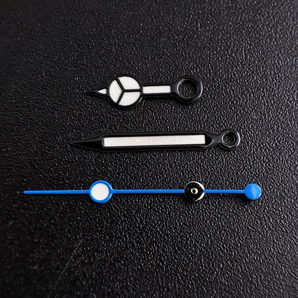 Green luminous watch hands compatible with NH35 NH36 ETA 2836 2824 Miyota 8205 8215 movements.