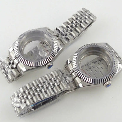 36mm 39mm Flat Sapphire Glass Watch Case Fit Datejust NH35 NH36 ETA 2824 PT5000