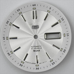 White 35.5mm Silver Nail Vintage Modified Green Luminous Watch Dial for NH35 NH36