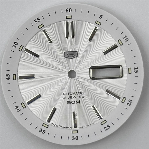 White 35.5mm Silver Nail Vintage Modified Green Luminous Watch Dial for NH35 NH36