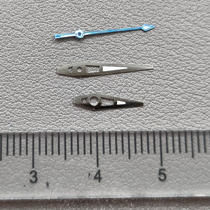 2 Sets Lume Blue Second Hand Silver Trim Watch Hands for NH35 36 NH38 NH72 NH70