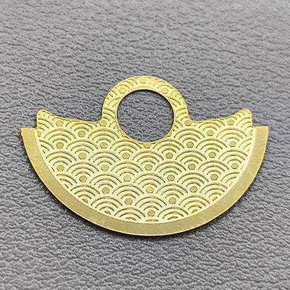 2 PIECES Golden Waved Metal Sheet Overlay Rotor Hammer for Miyota 9015