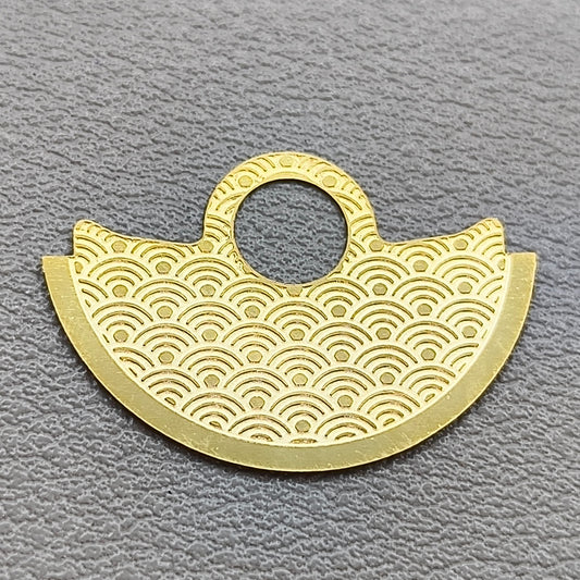 2 PIECES Golden Waved Metal Sheet Overlay Rotor Hammer for Miyota 9015