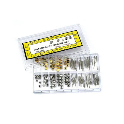 Multisize stainless steel watch winding stem extender with crowns, perfect for watch repair and accessory by Watch maker.
