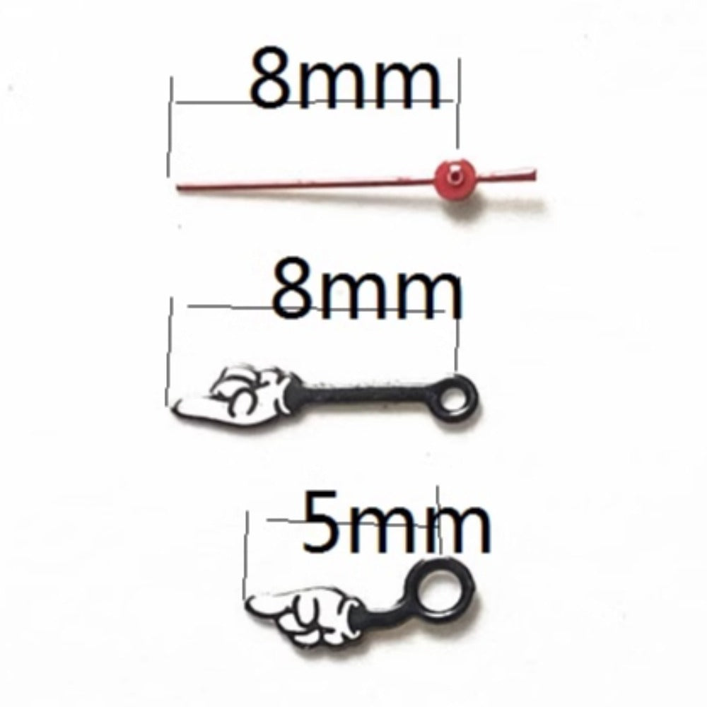 Hand pointed watch hands 8x8x5mm for Miyota 2035 quartz movement, precision-crafted.