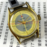 TAISHAN Manual Mechanical Lady Watch 19 Jews Yellow Grey Dial Round Golden Case