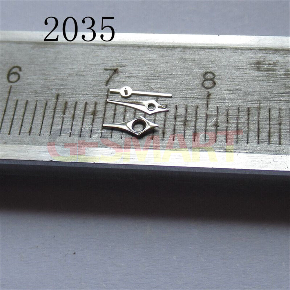 Pointed arrow-shaped watch hands set compatible with Miyota 2035 2115 2105 2305 movements.