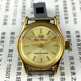 26mm Round Case Golden Nail Seagull Manual Mechanical Ladies Watch with Band