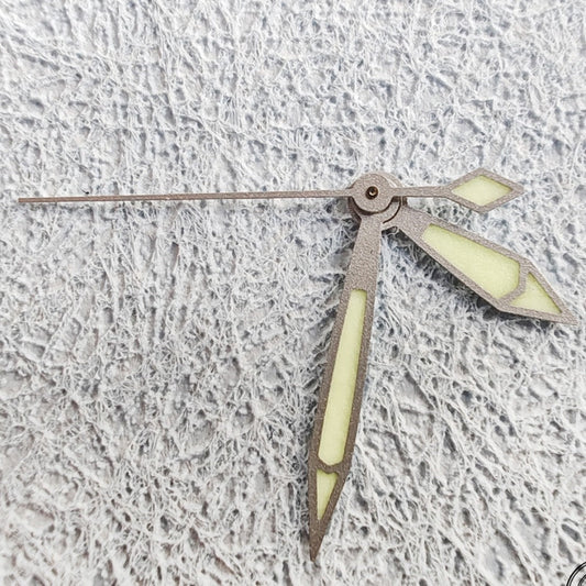 Silver trim 18.5mm watch hands with C3 green lume for NH34 NH35 NH36 NH38 NH39 NH70 movements.