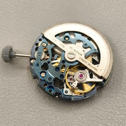 Japan Miyota 8N24 Blue+Silver Hollow Automatic Mechanical Movement