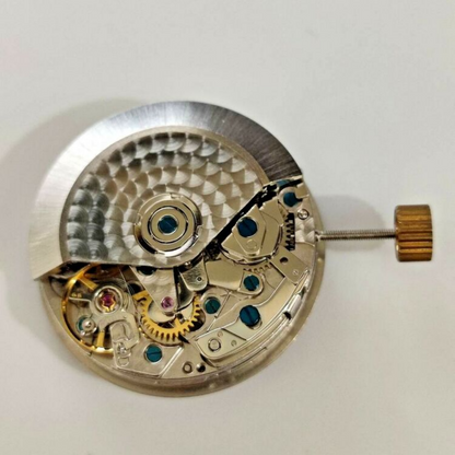 DANDONG 7750 black automatic watch movement with date function for accurate repairs and upgrades.