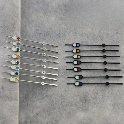 13mm Silver Black For NH35 NH36 7S26 7S36 4R35 4R36 Watches  C3 Green Luminous