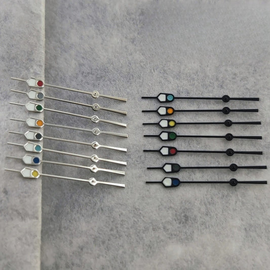 13mm Silver Black For NH35 NH36 7S26 7S36 4R35 4R36 Watches  C3 Green Luminous