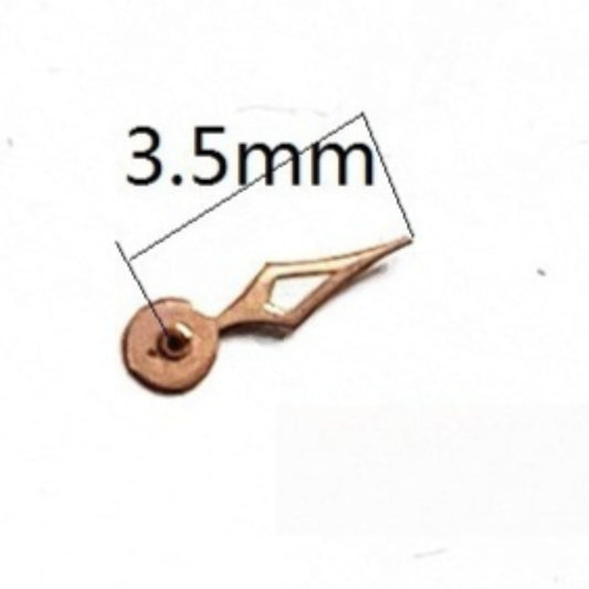 Set of 3 rose gold 3.5mm small seconds hands, compatible with Miyota 2035 multifunction watches.