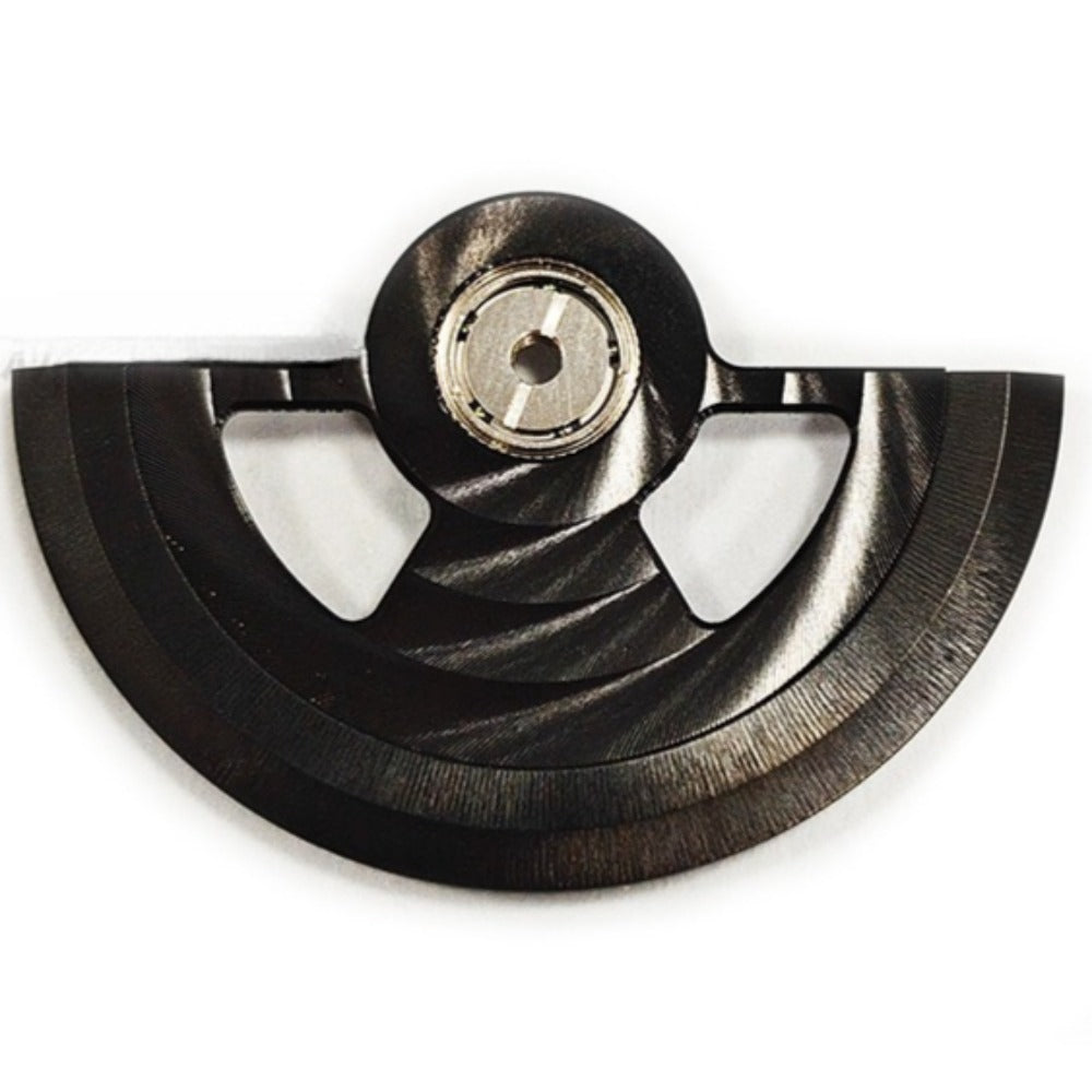 Black waved hollow rotor oscillating weight for NH35 NH36 watch movement, Bilateral Symmetrical design.