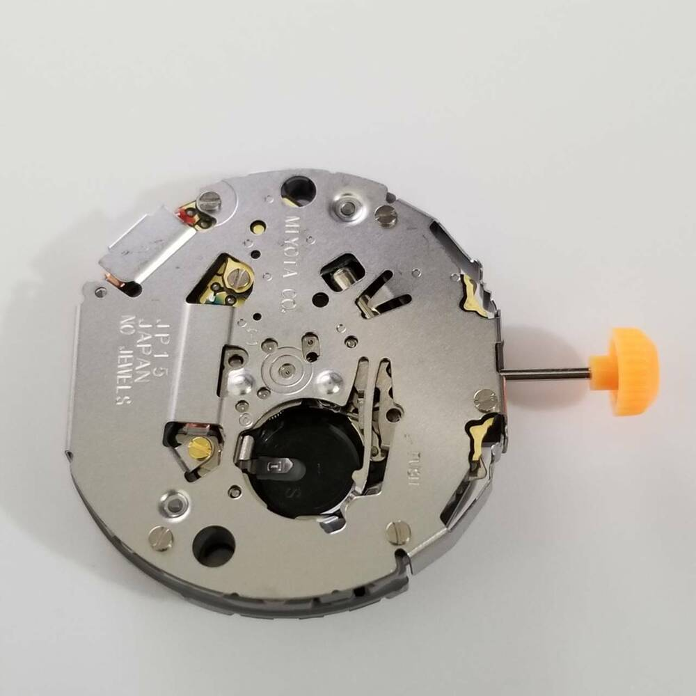 Miyota JP15 quartz watch repair parts showcasing precision components for reliable timekeeping maintenance.