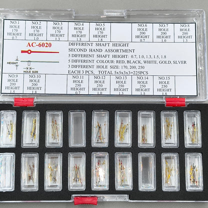 225 PIECES Different Shaft Height Second Hand Assortment Kit
