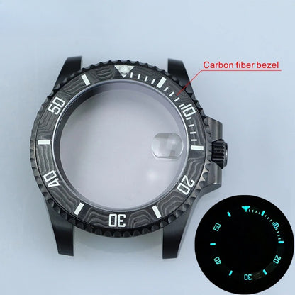 40.5mm IPB Stainless Steel Case Sapphire Glass fit NH35 Carbon Fiber Bezel