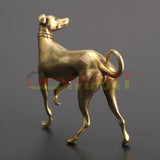 Solid Copper Standing Puppy Trinket Vintage Hand Carved Bronze Model Figurines