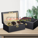 Wooden Watch Box Organizer Case 3 Slots Black/Brown Storage Box Display