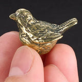 Solid Copper Cute Bird Trinket Vintage Hand Carved Bronze Model Figurines