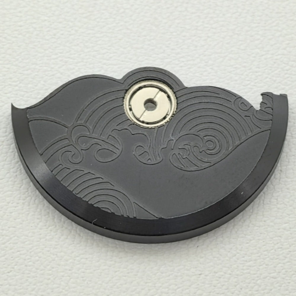 Black auspicious cloud rotor oscillating weight for NH35 NH36 movement, precision watch accessory.